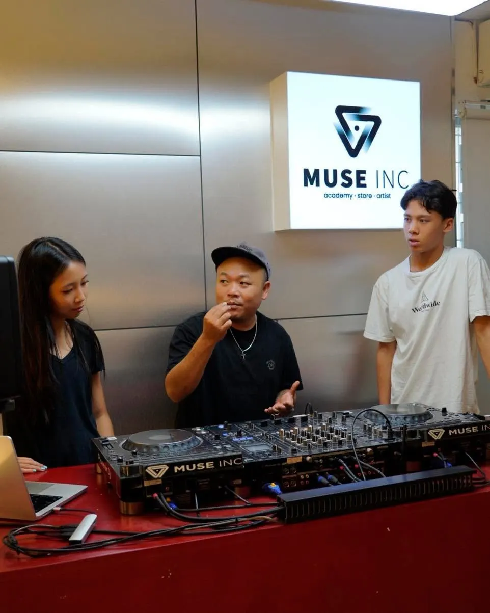 DJ equipment for after-hours practice at Muse Inc Academy