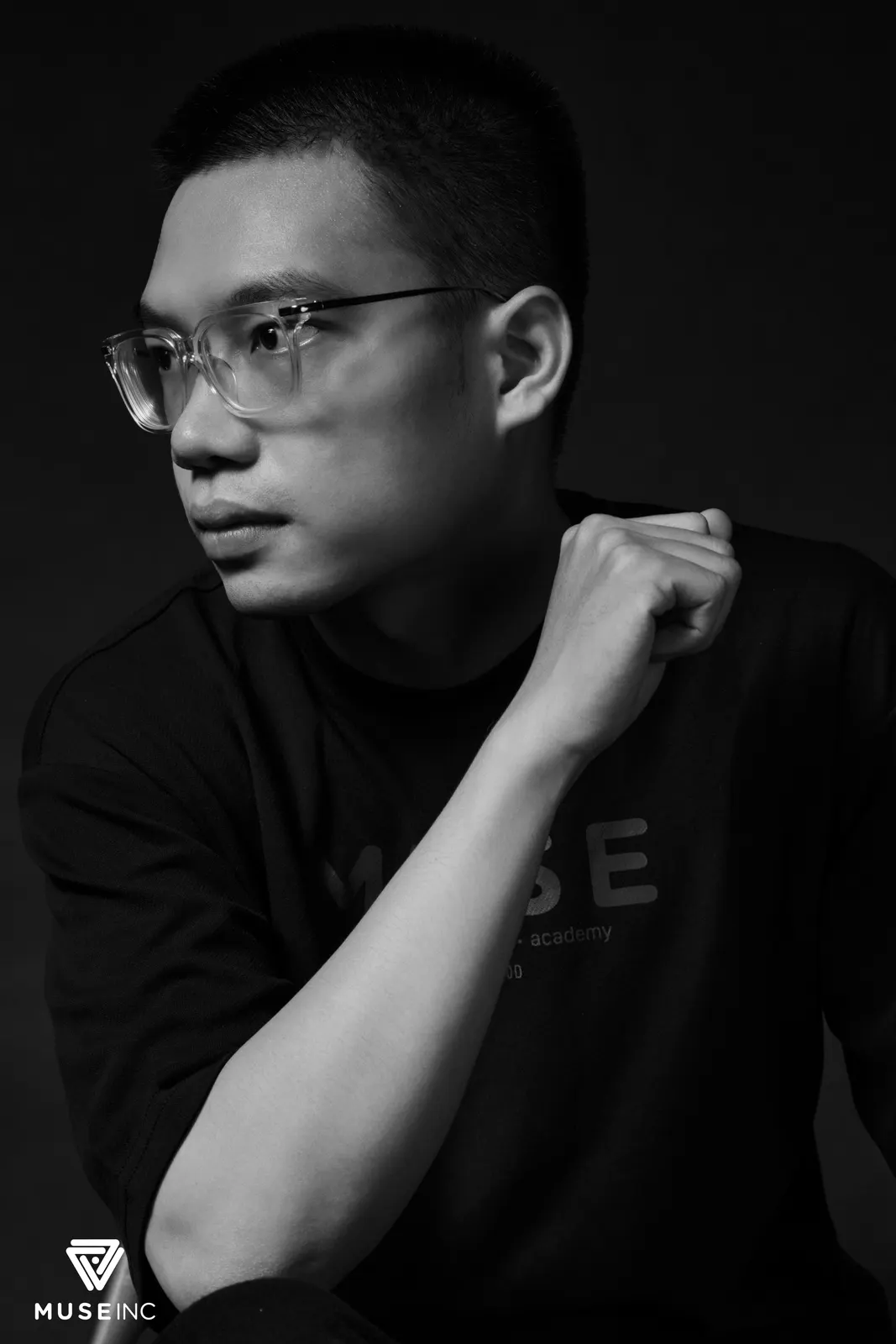 Zackie, black and white portrait
