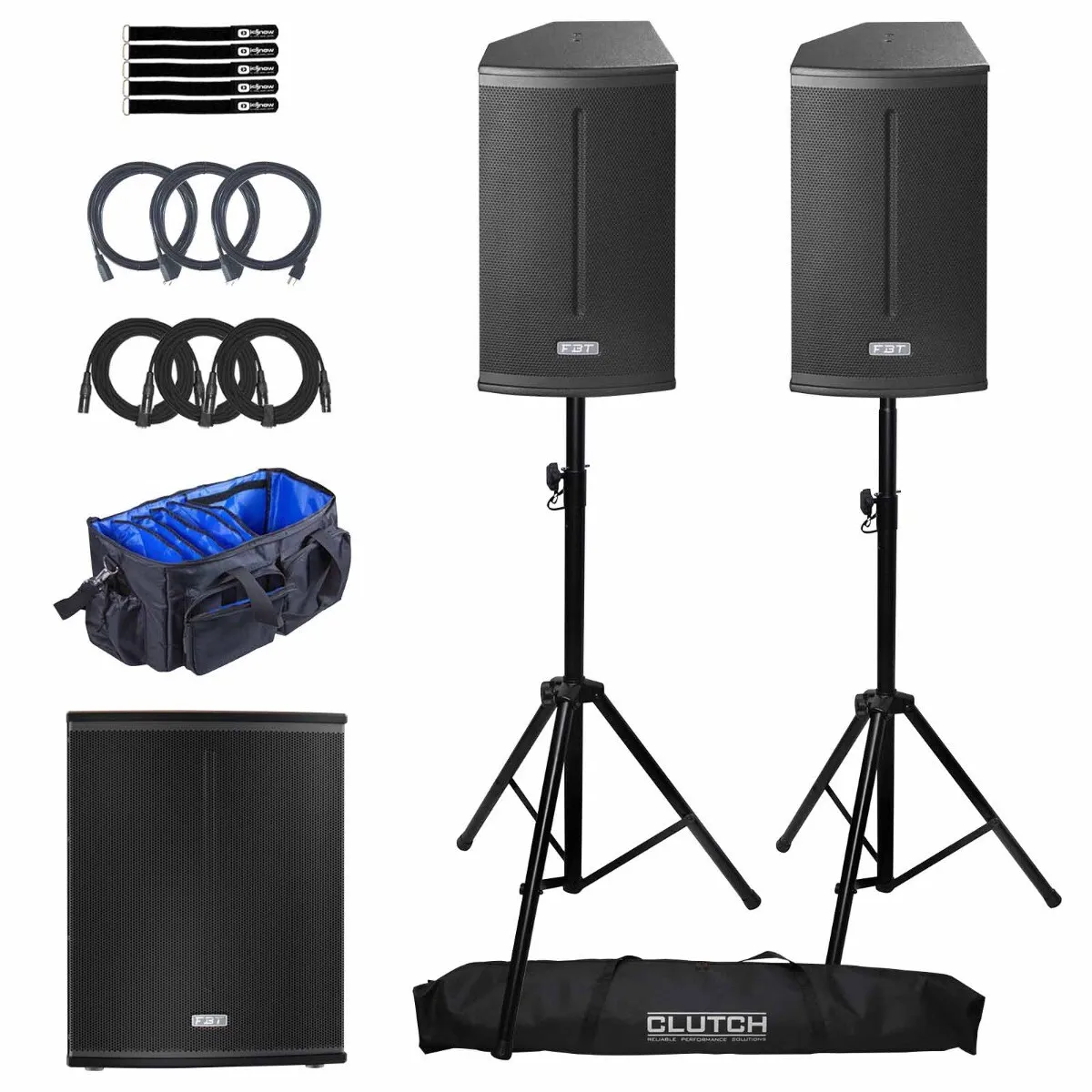 Combo: 2x FBT X-PRO 112A Active Full-range Speakers + FBT X-SUB 115SA: 1200W Class D Active Subwoofer (15-inch)