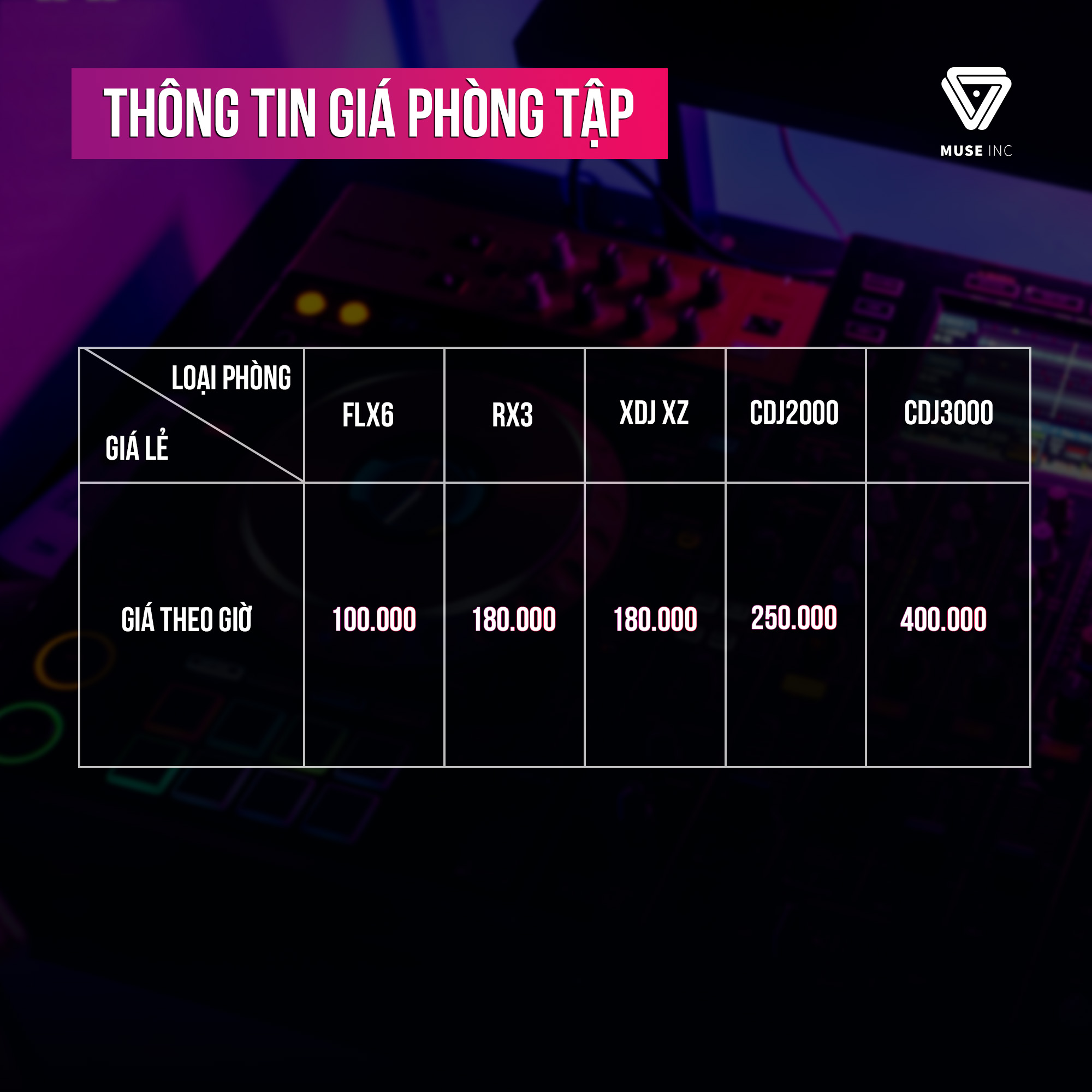 thuê phòng tập DJ - thuê giờ